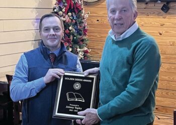 Exchange Club recognizes Tapley as “Book of the Golden Deeds”
