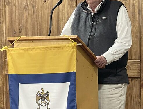 Lisenby speaks to the Brier Creek Chapter