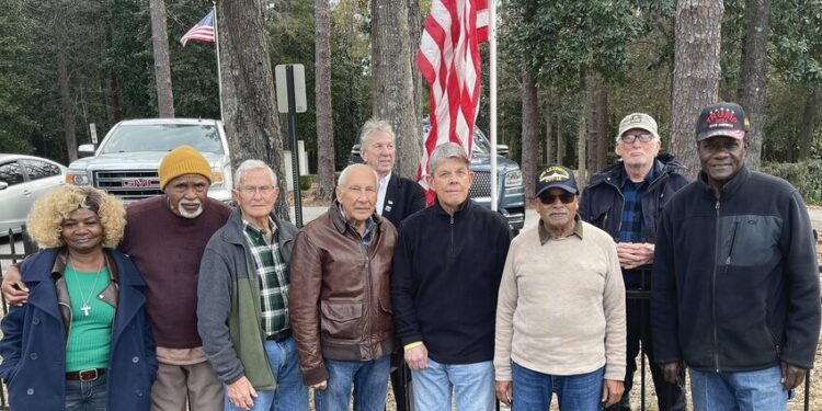 U.S. flags placed at park