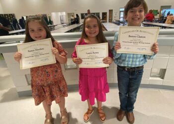 Three students from Emanuel County Schools advance to the State Level of the Young Georgia Authors Writing Competition
