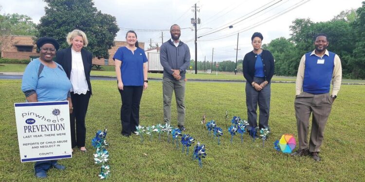 Emanuel County children represented by pinwheels