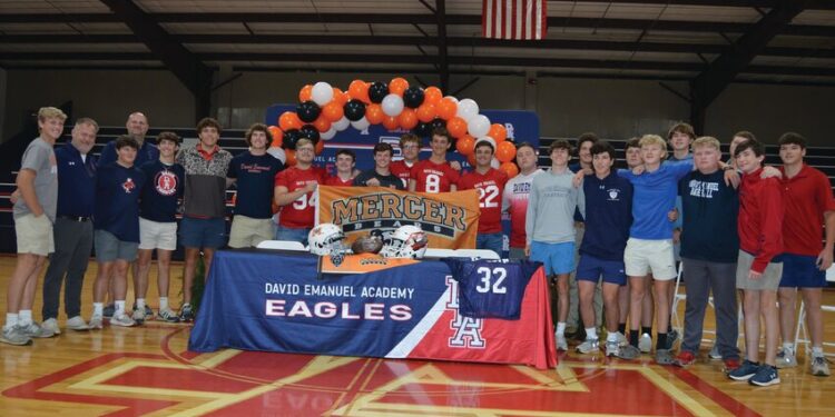 Senior Eagle Billy Martin signs with the Mercer University Bears Football Team