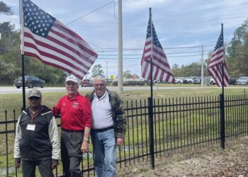 Three U.S. Flags erected at Memorial Park