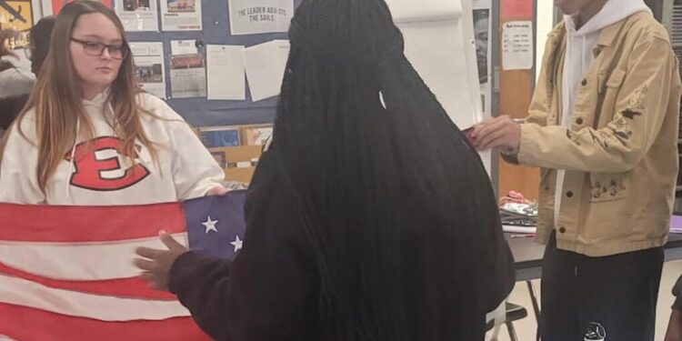 Learning the importance of the United States Flag: ECI JROTC Cadets' Experience