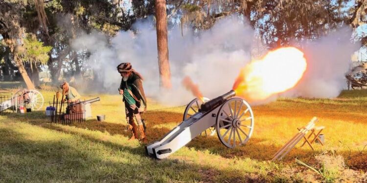 Brier Creek Artillery participates in the Fort Morris event