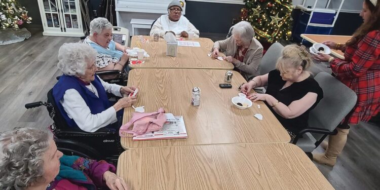 Emanuel Medical Center Nursing Home residents make Christmas ornaments