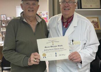 Mason Williams Smith, Sr. receives Military Service Veterans Corps Certificate