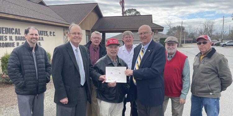 Four Rivers Patriots, Chapter Georgia Society Sons of the American Revolution, presents 2nd U.S. Flag Certificate