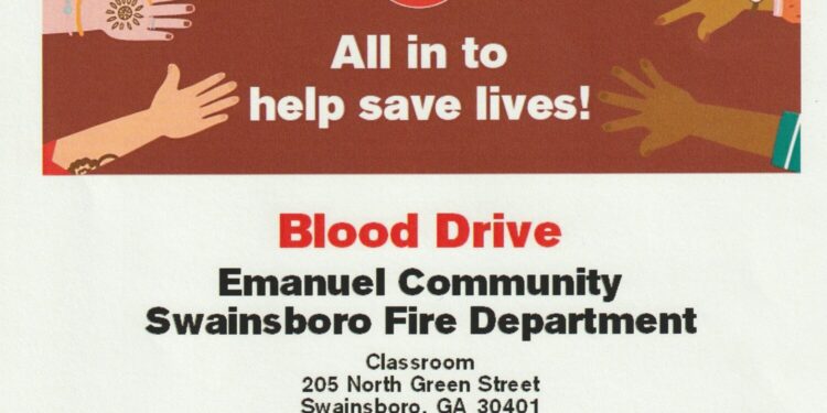 Swainsboro Fire Department to hold Blood Drive