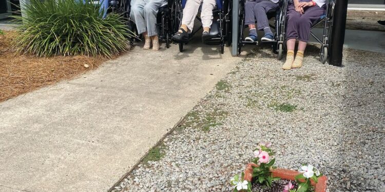 Seedling Garden Club plants flowers at Emanuel Medical Nursing Home
