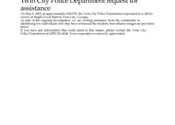 TWIN CITY POLICE DEPARTMENT REQUEST FOR ASSISTANCE