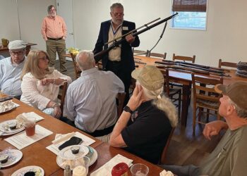 Burke and Derden speak to the Wiregrass Chapter