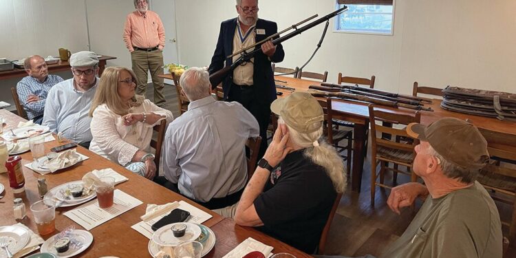 Burke and Derden speak to the Wiregrass Chapter