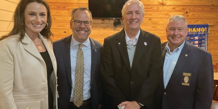 President Marrero speaks to Exchange Club