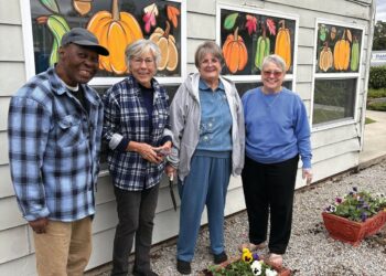 Seedling Garden Club plants pansies at Emanuel Medical Nursing Home