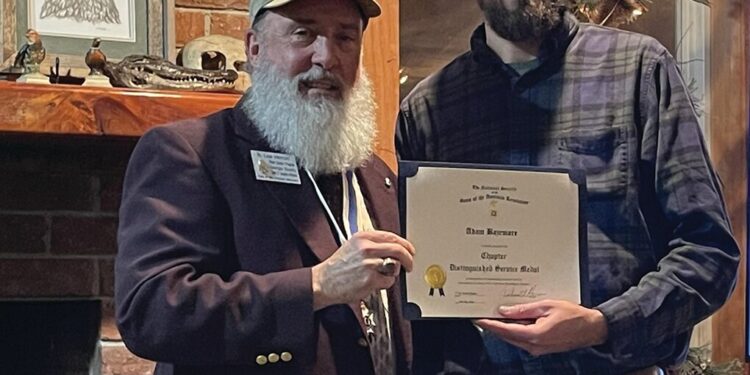 Bazemore receives award at the Brier Creek Chapter