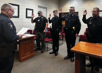 Officers being sworn in