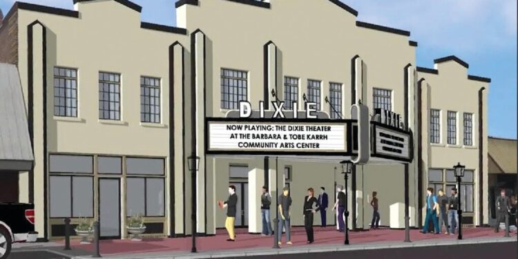 Dixie Theater restoration, artist rendition