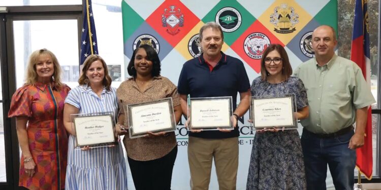 BOE recognizes Teachers of the Year and Colten Lewis at recent board meeting